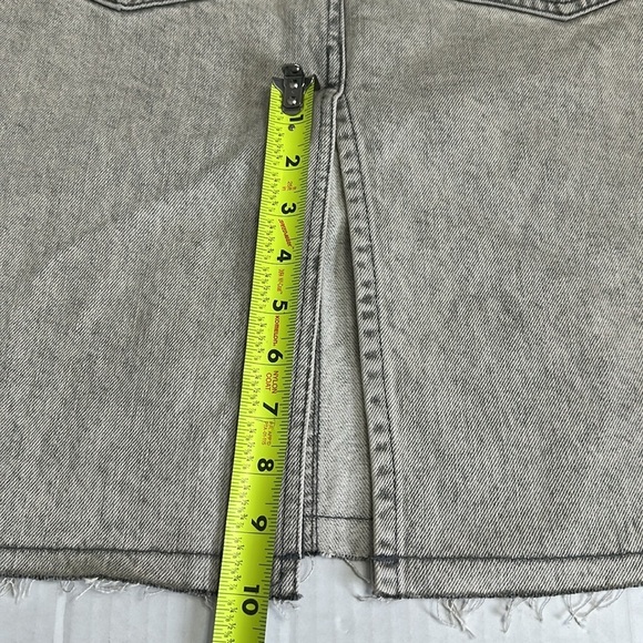 Zara Gray Wash Denim Pencil Short Jean Skirt Womens Small Back Split Coquette - Picture 12 of 12